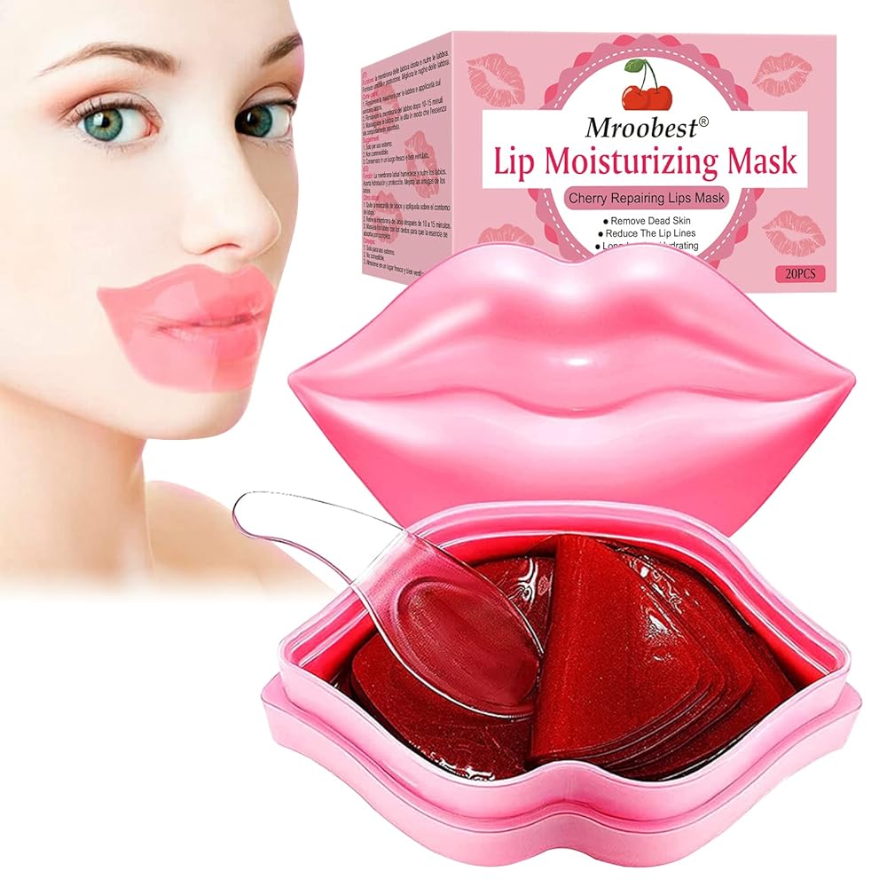 Collagen Lip Mask - Cherry Hydrating Repair, Exfolia...