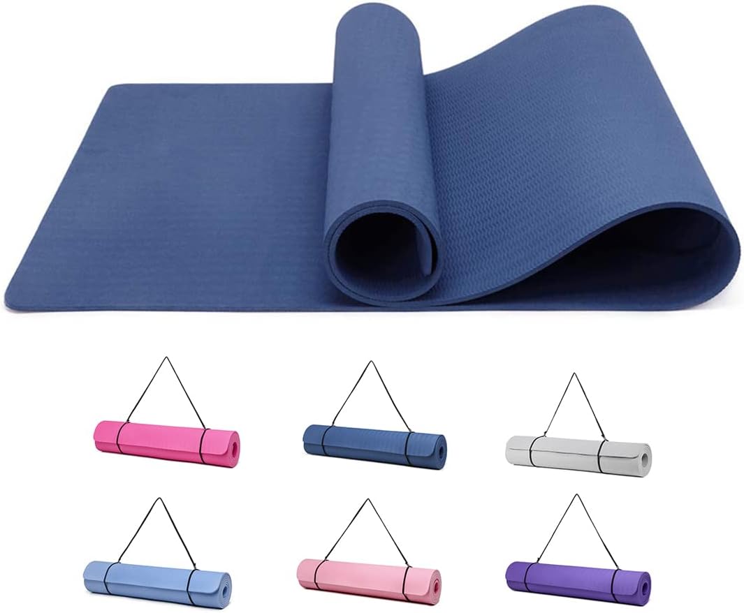 Fitness Yoga Mat - Non-Slip Exercise Mat with Strap