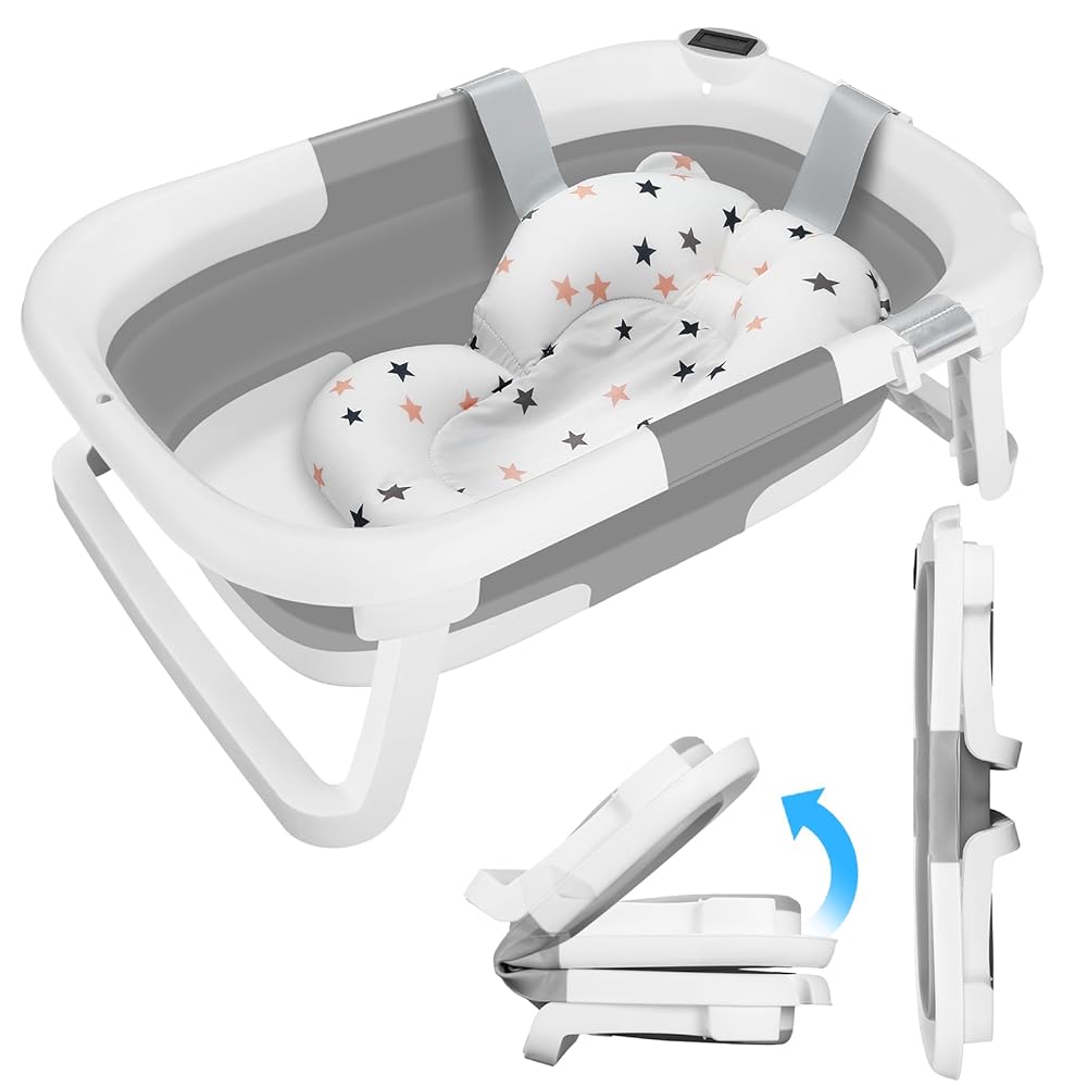 Folding Baby Bathtub with Digital Thermometer