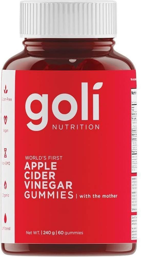 Goli Nutrition Apple Cider Vinegar Gummies, 500mg, 6...