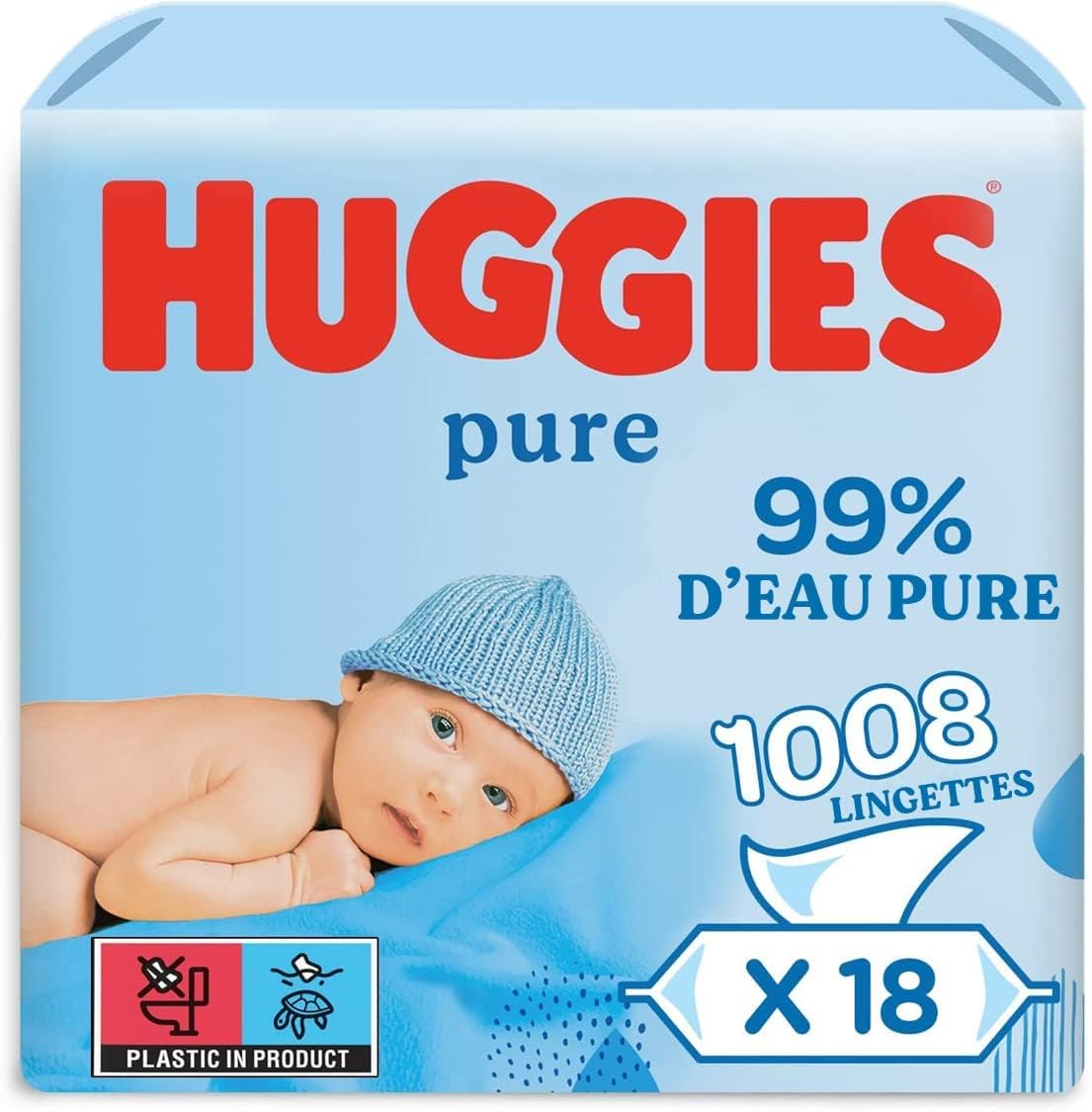 Huggies Pure Baby Wipes - 18 Packs (1008 Wipes) - Fr...