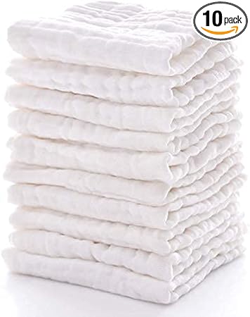 Muslin Cotton Baby Washcloths - Soft & Natural