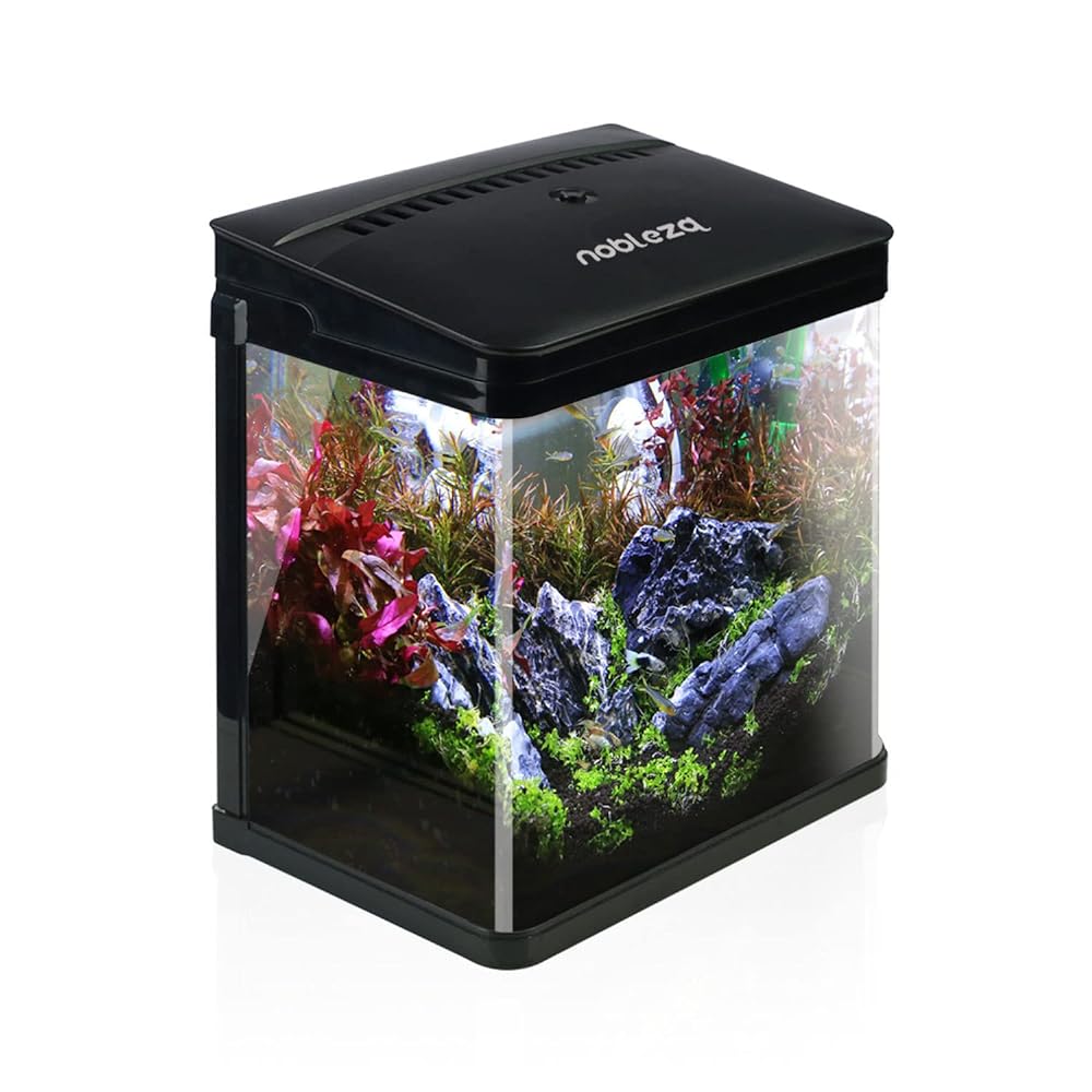 Nobleza Glass Aquarium with LED Lights and 7L Filtra...