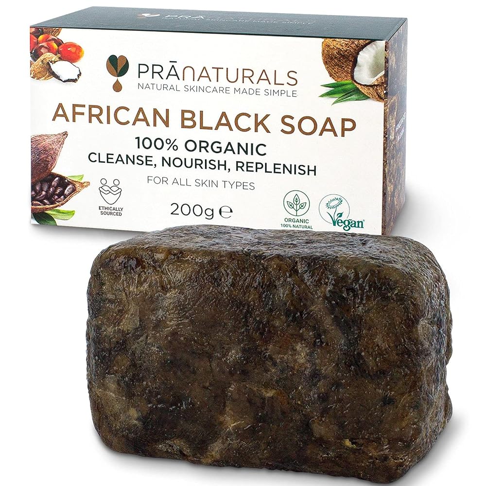 Organic African Black Soap, 200g, Vegan Cosmetics