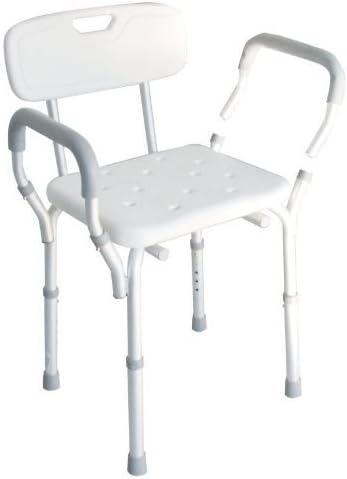 Outsunny Bath/Shower Stool with Backrest and Arms