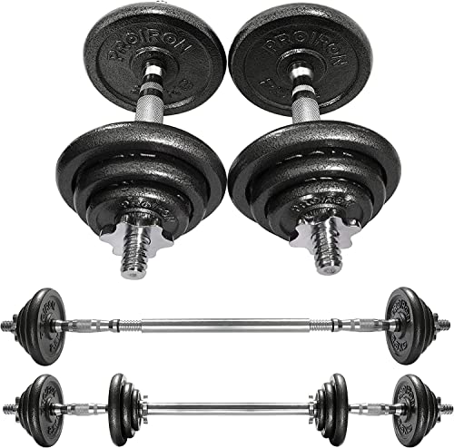 PROIRON 20KG Dumbbells, 100% Cast Iron, Ideal for Ho...