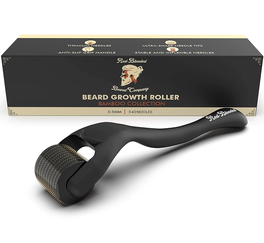 Red-Blooded Beard Growth Roller | Titanium 540 Needl...