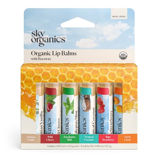 Sky Organics Organic Lip Balm Set - Pack of 6