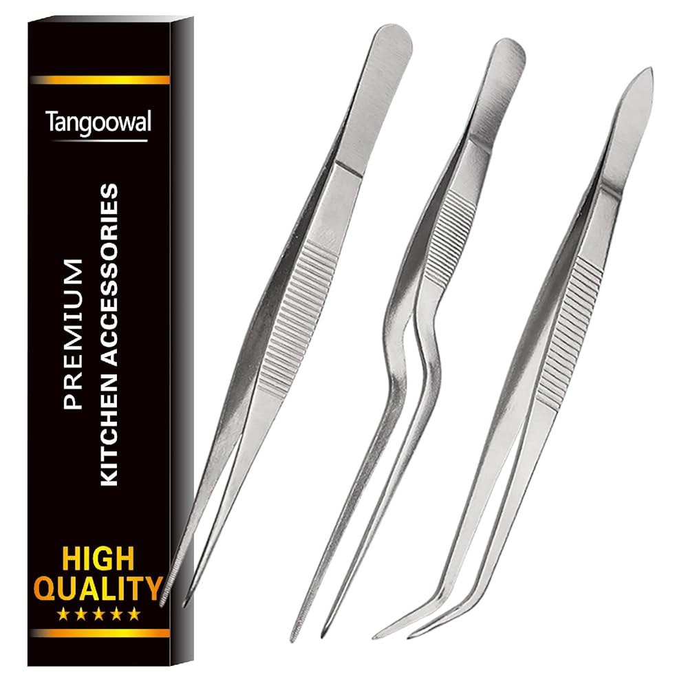 SNUNGPHIR Rivoean Cooking Tweezers, 3-Piece Stainles...