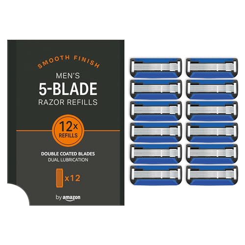 Solimo 5-Blade Razor Recharge, 12 Pieces