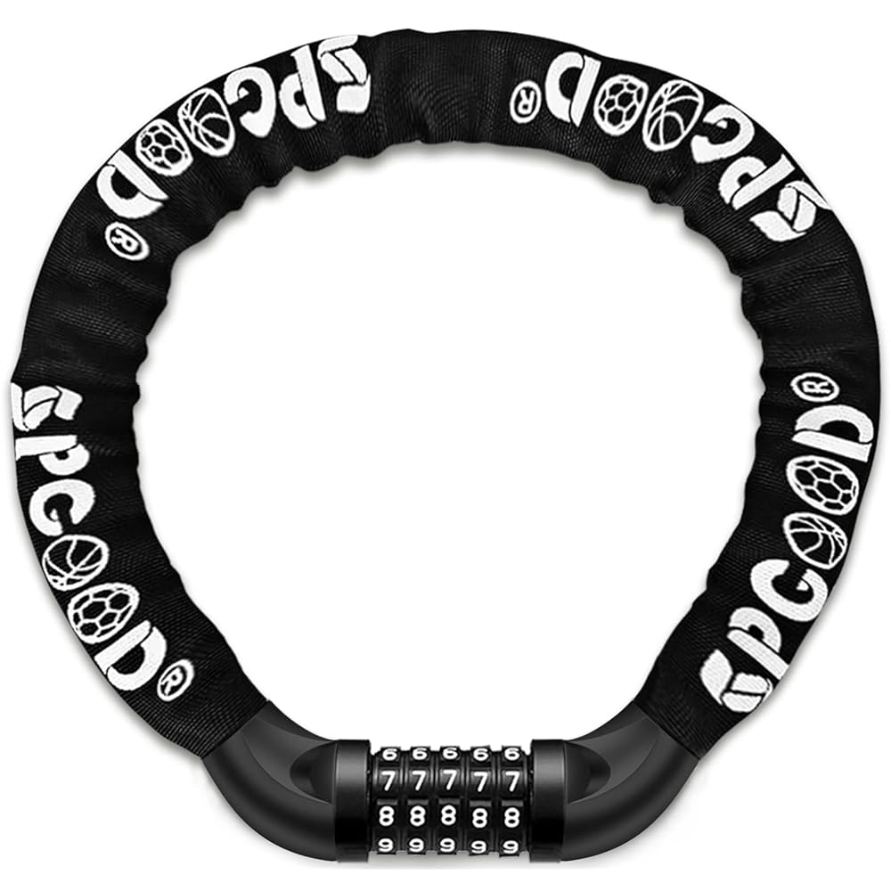 SPGOOD Bike Chain Lock with 5-Digit Resettable Codes...