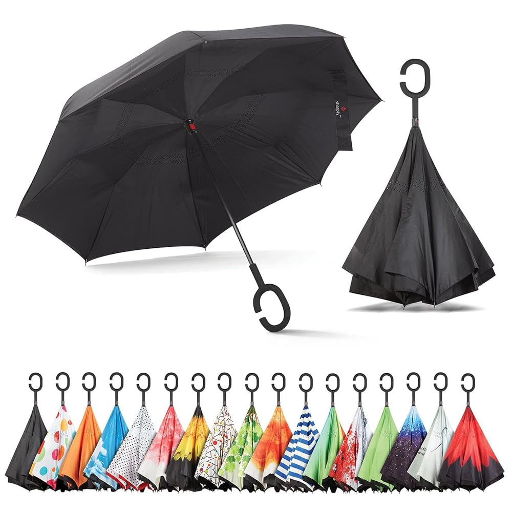 S&R Katz Reverse Umbrella - Windproof, UV-Protec...