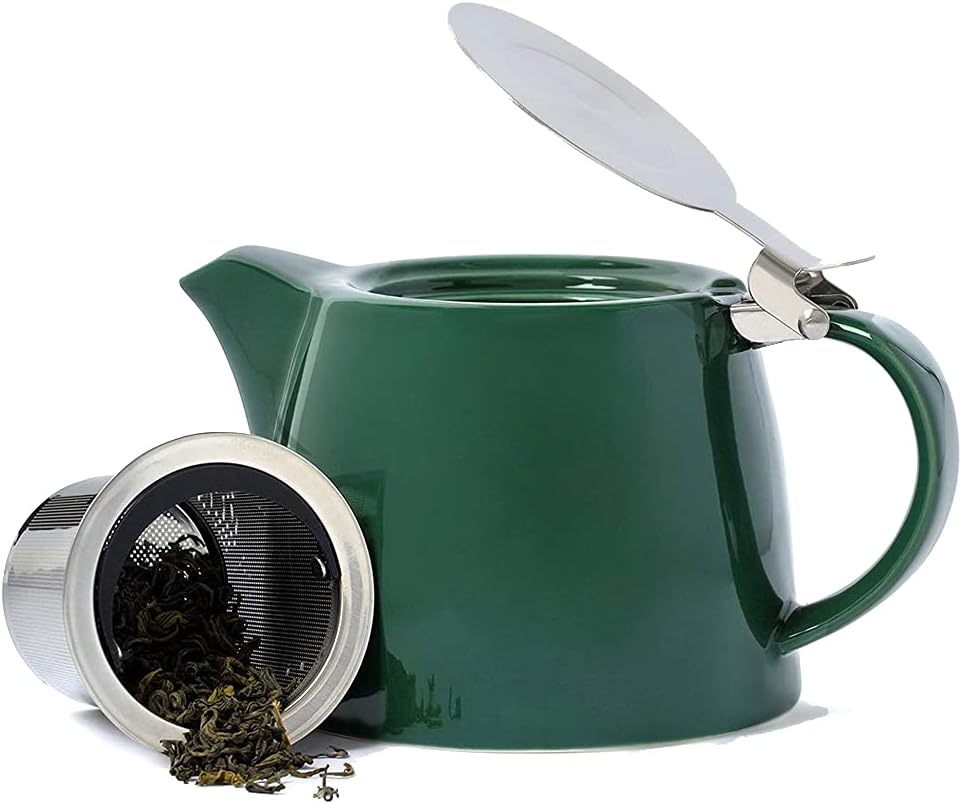 VAHDAM Porcelain Tea Pot (500 mL) Dark Green Artisan...