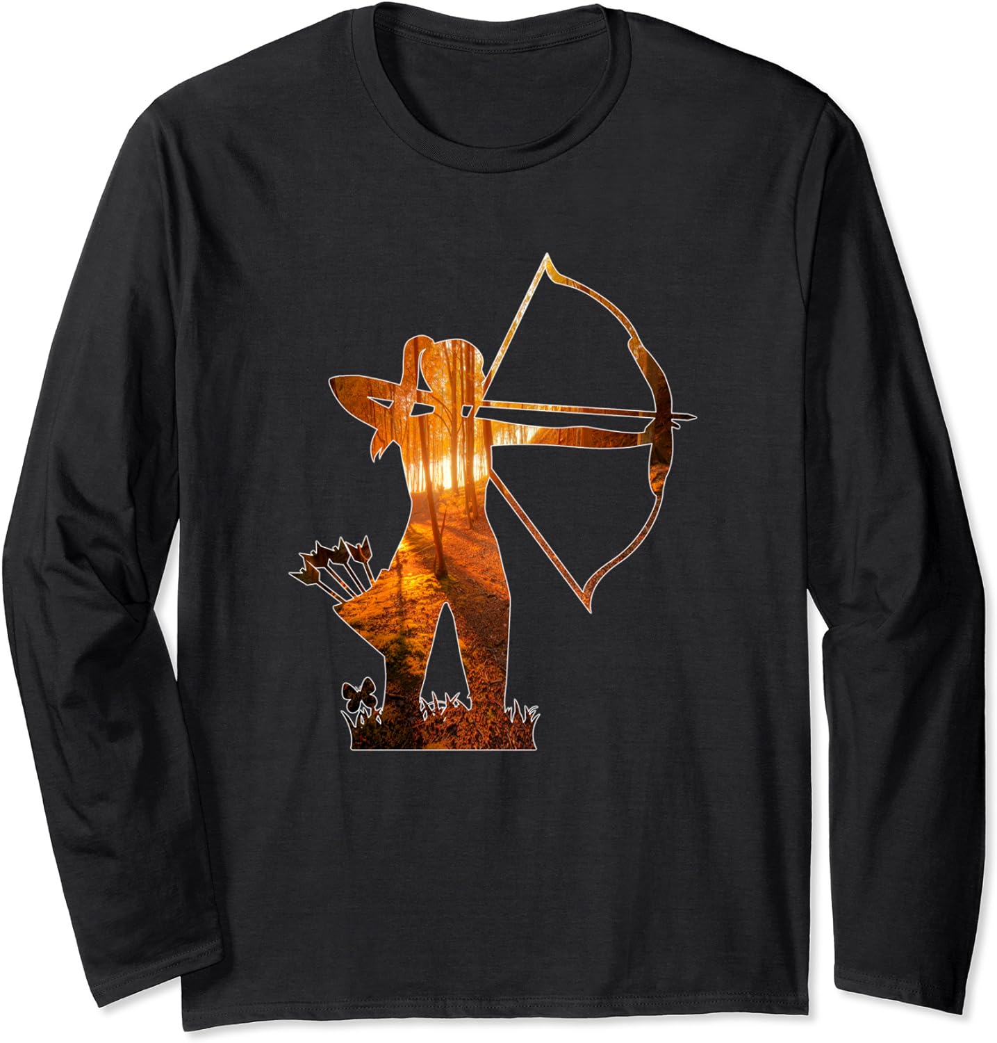 Vintage Retro Archery Girl Long Sleeve