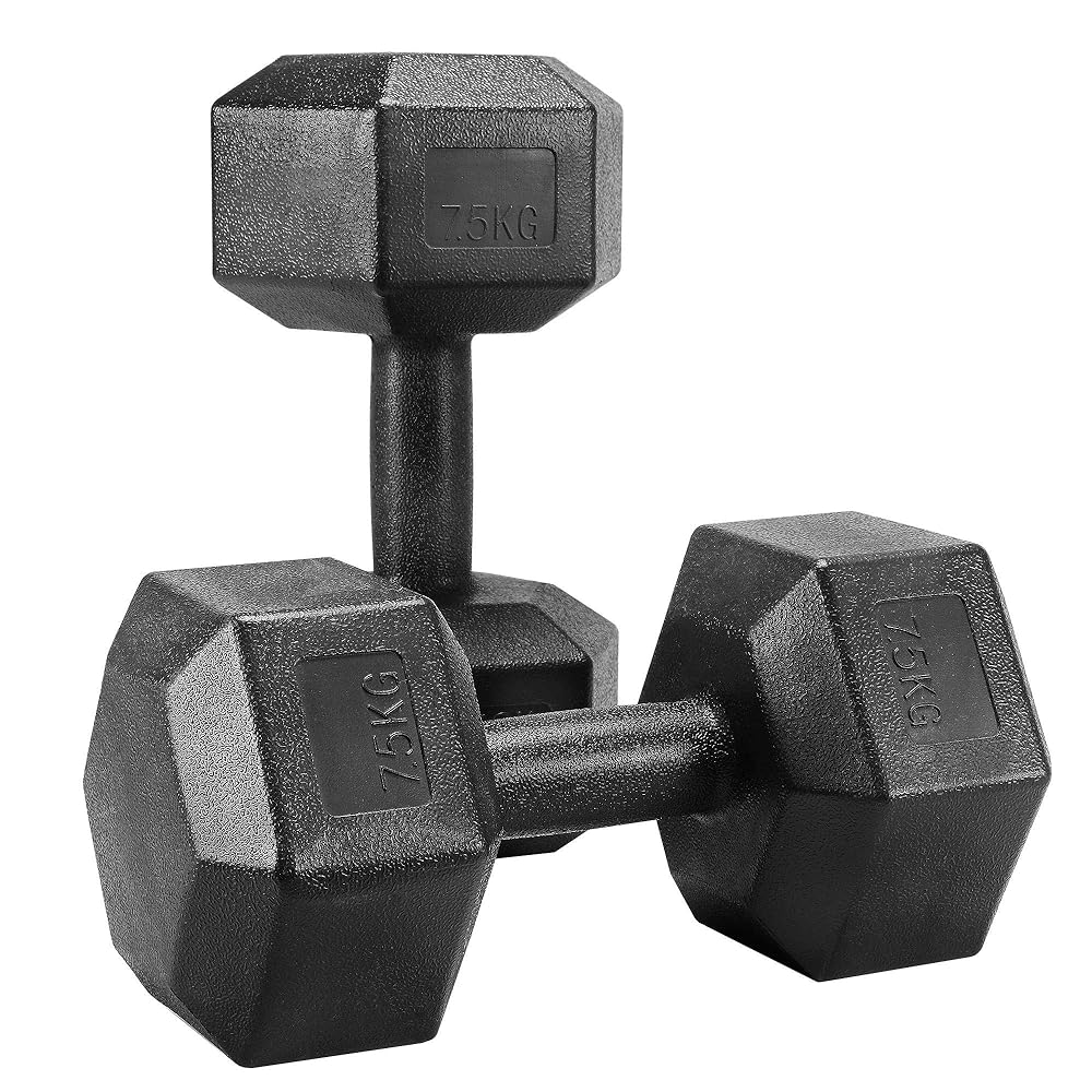 Yaheetech Short Dumbbell Set for Fitness, 2x5kg/7.5k...