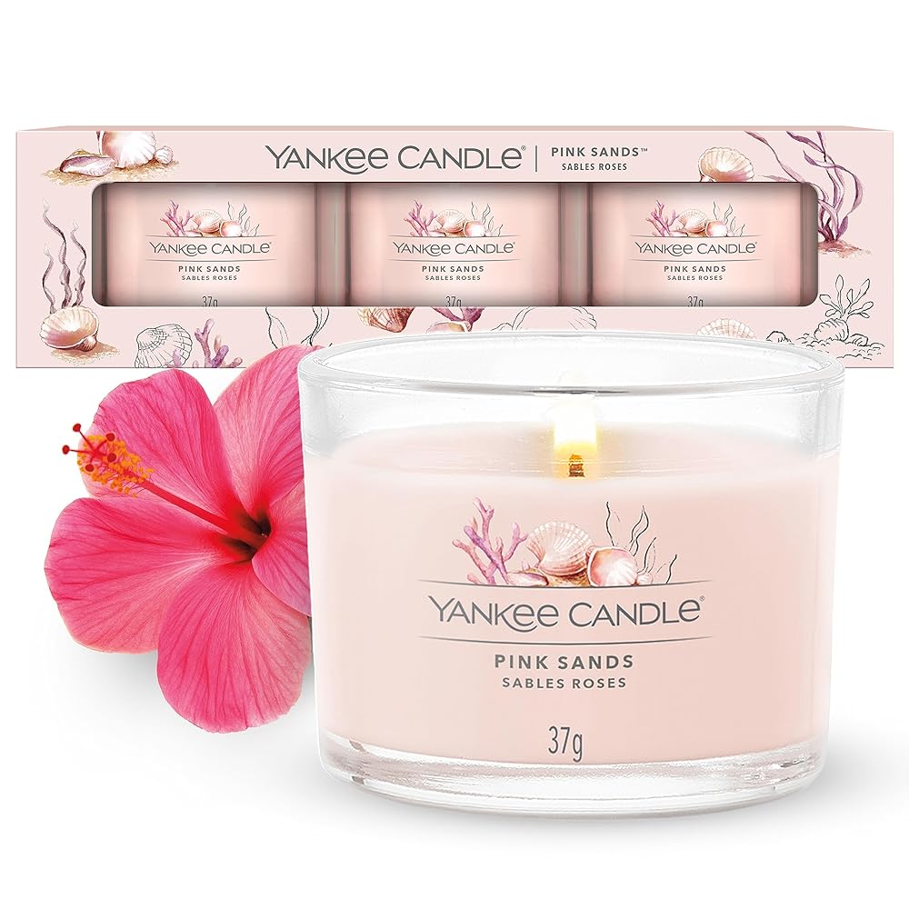 Yankee Candle Pink Sands Scented Votive Candles Gift...