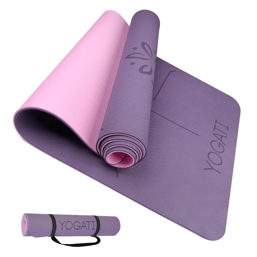 YOGATI Yoga Mat with Alignment Markers