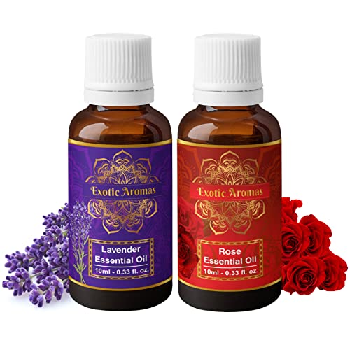 Exotic Aromas Lavender Essential Oil & Rose Oil