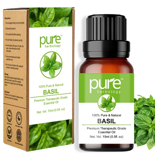 Pure Herbology Natural and Pure Basil Essential Oil