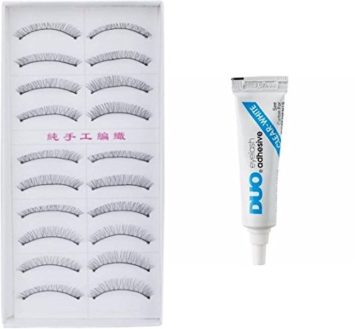 Gugzy 10 Pairs Handmade Natural Soft False Eyelashes