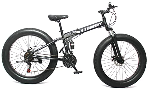 STURDY BIKES Foldable Fat Mountain Bike...