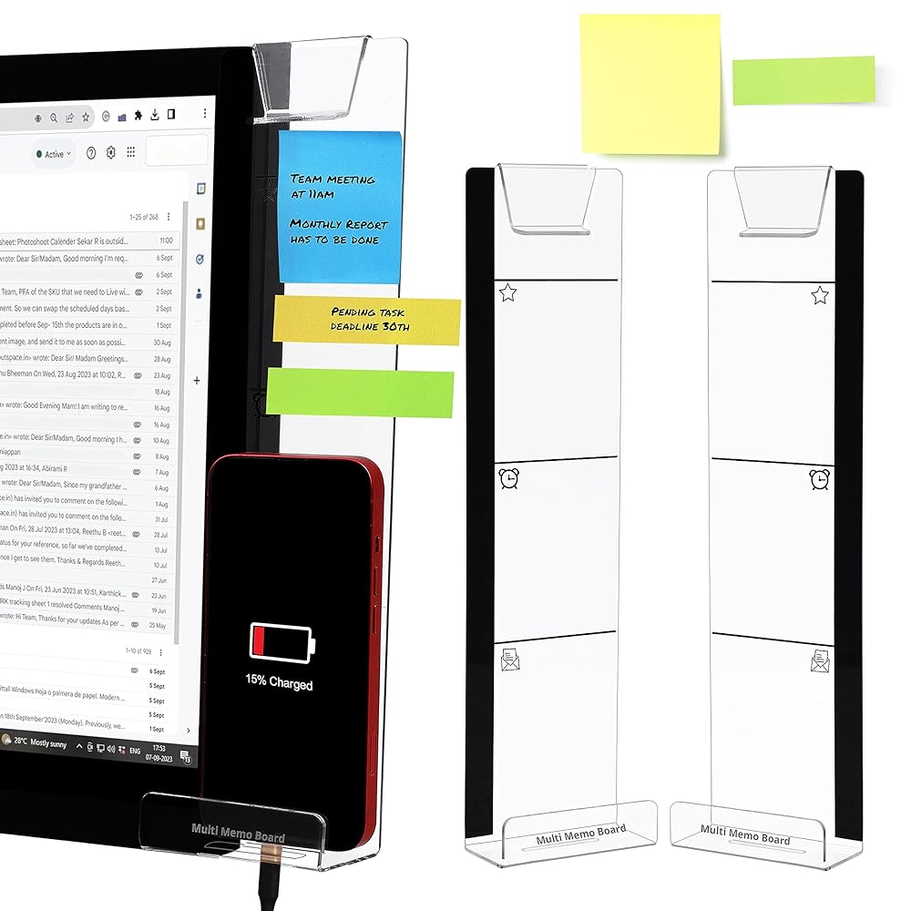 SPACE Monitor Memo Boards with Sticky Notes