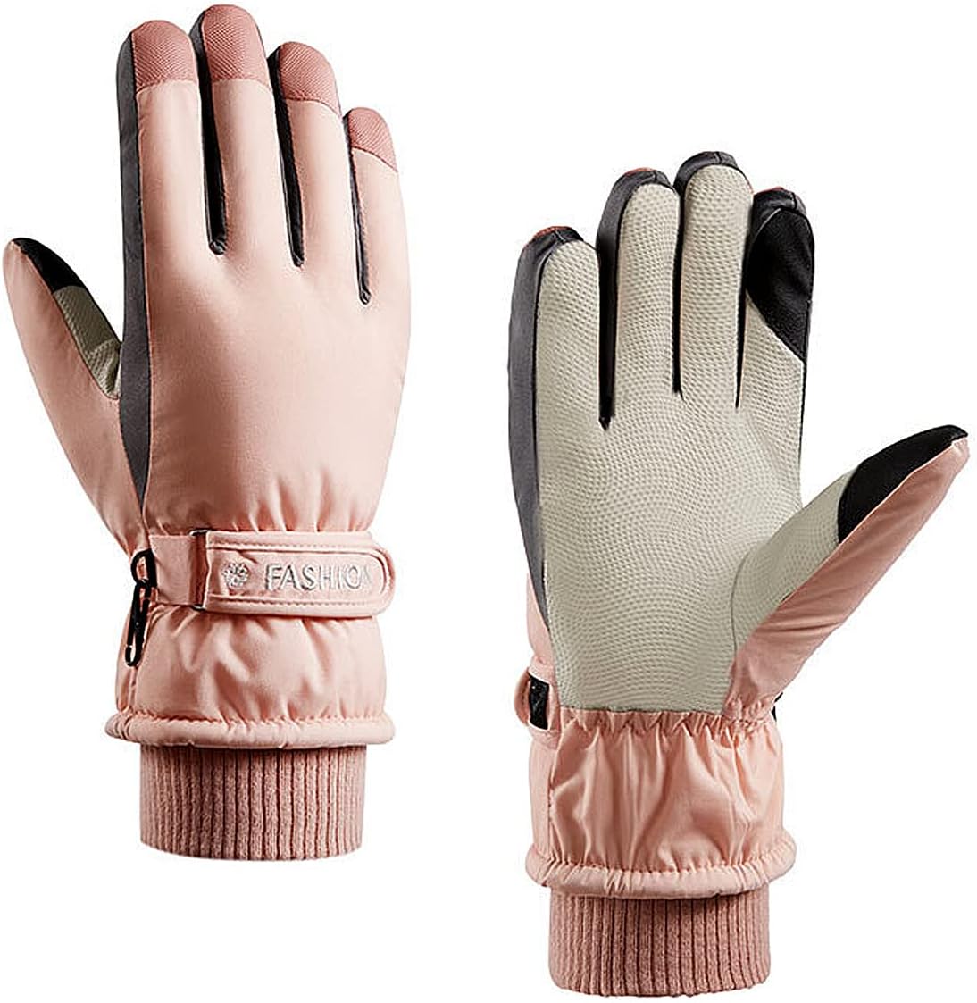 A-QMZL Women's Winter Thermal Waterproof Ski Gloves