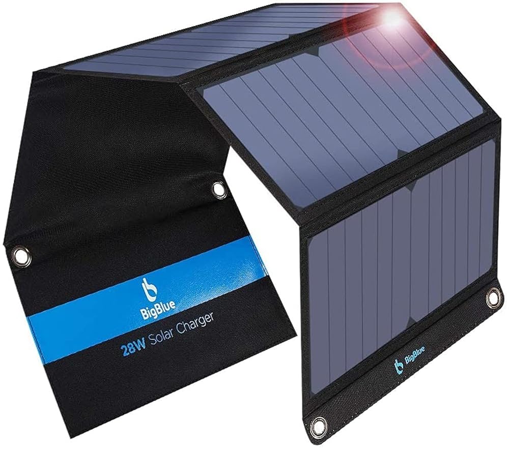 BigBlue 28W Portable Solar Charger with 2-Port USB a...