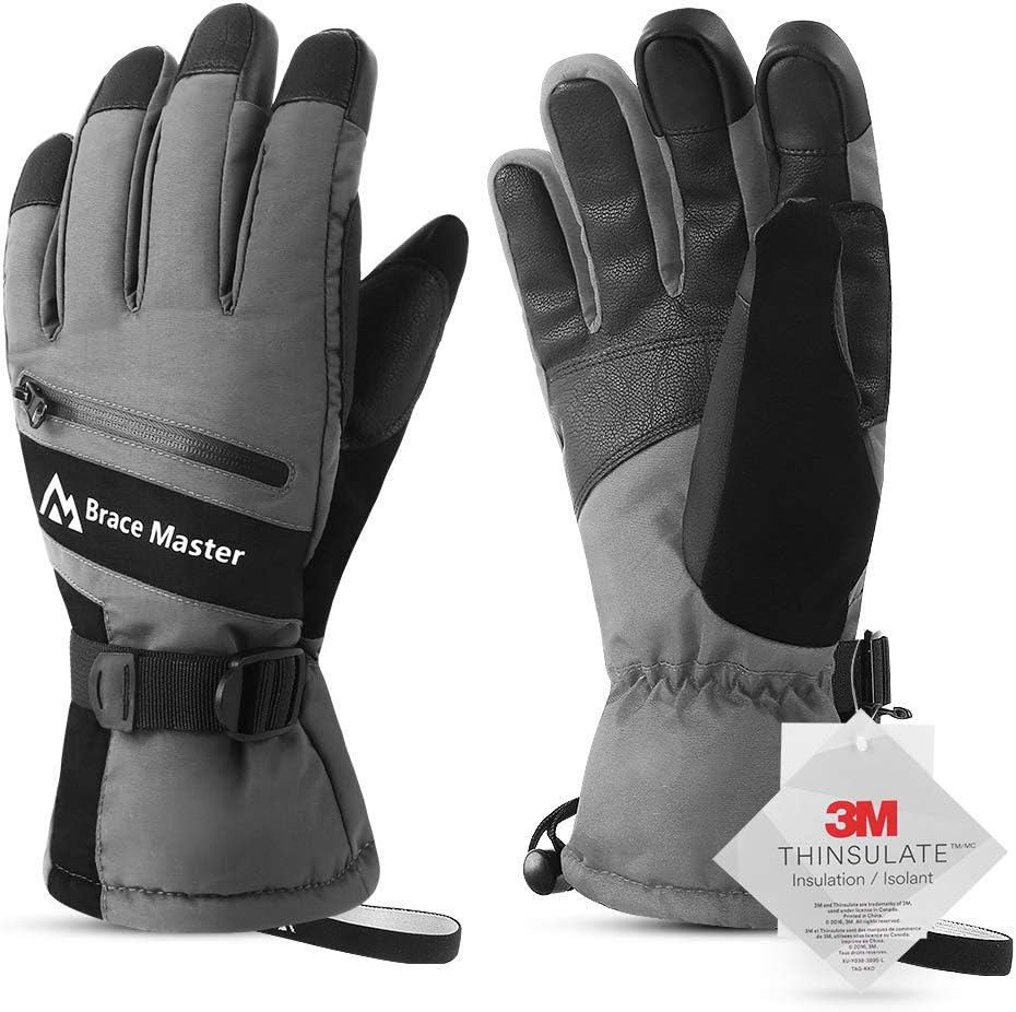 Brace Master Waterproof Ski Gloves - Touchscreen 3M ...