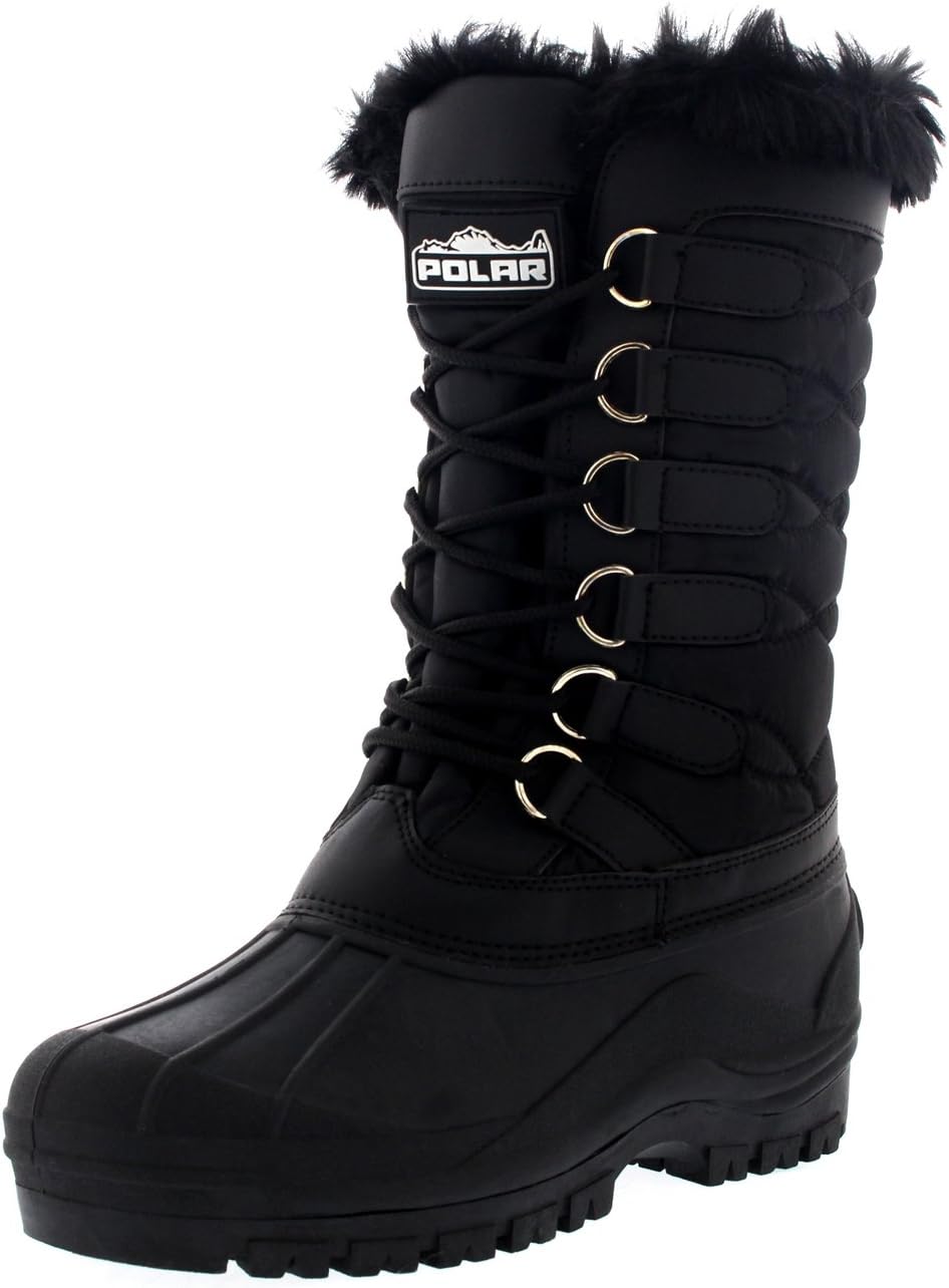 Cold Weather Outdoor Fur Cuff Boots - Donna Nylon