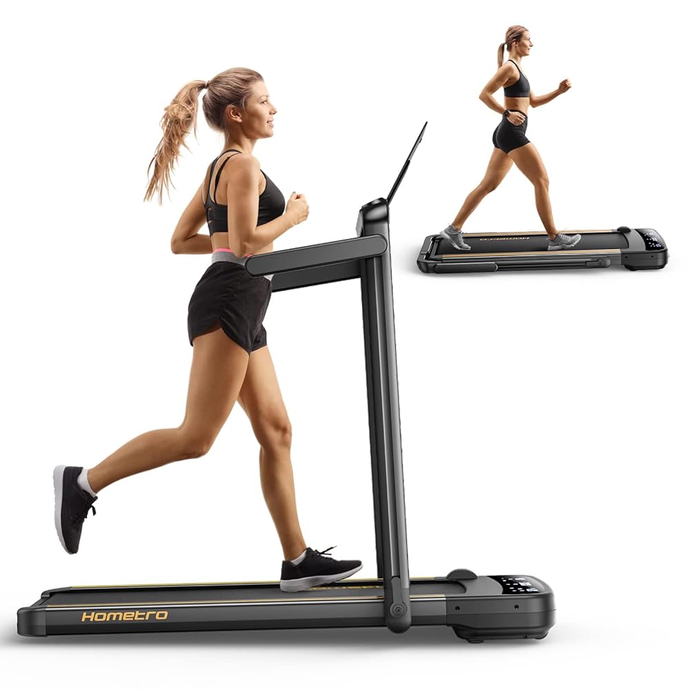 Compact Foldable Space-Saving Treadmill with Adjusta...