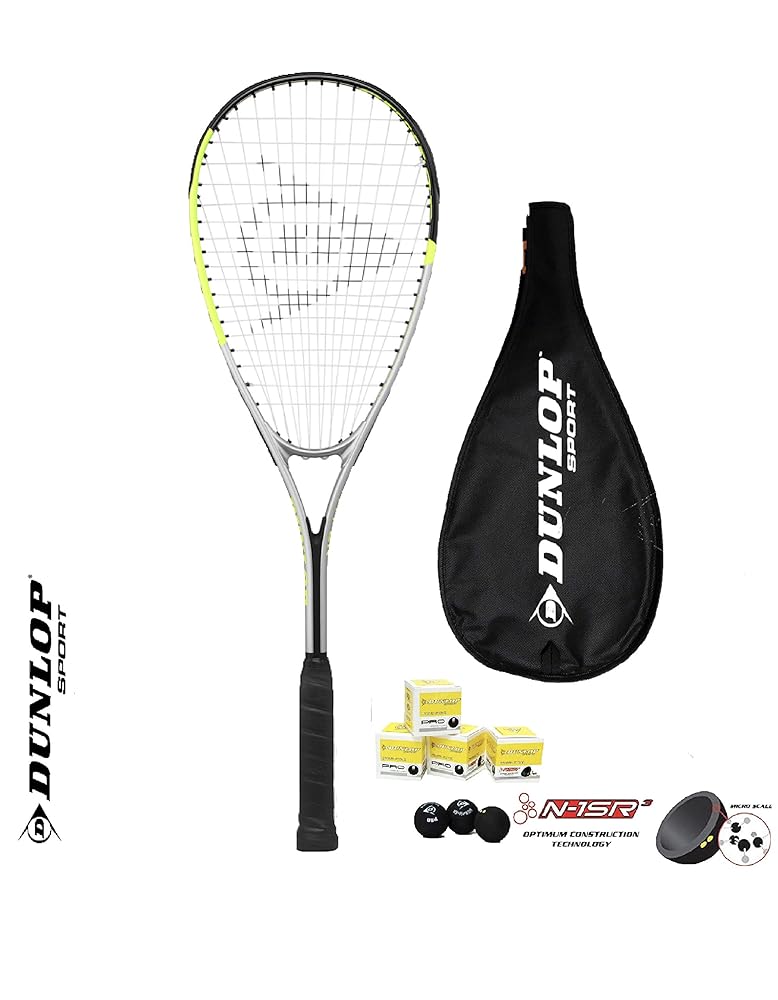 Dunlop Hyper Lite Ti 4.0 Squash Racket + Balls