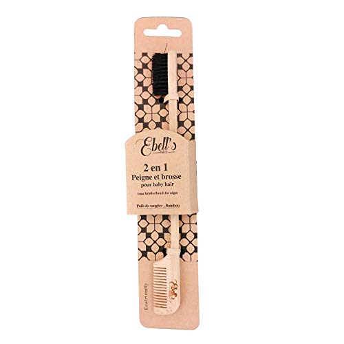 Ebell's Baby Hair Brush with Boar Bristles and Bambo...