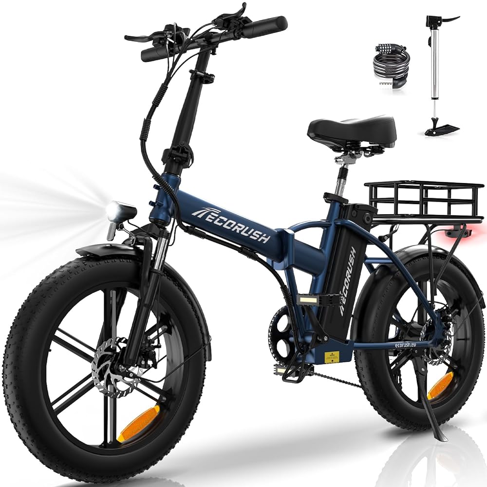 ECORUSH Folding Electric Bike – 2...