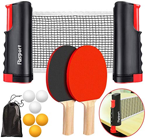 FBSPORT Ping Pong Set: Rackets, Net, Ba...