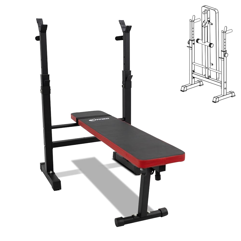 Foldable Adjustable Weight Bench with B...