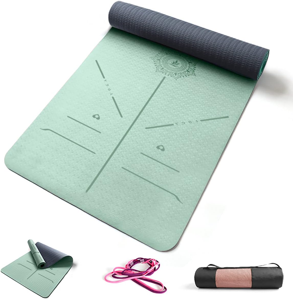 FP-TECH Yoga Mat with Non-Slip Surface