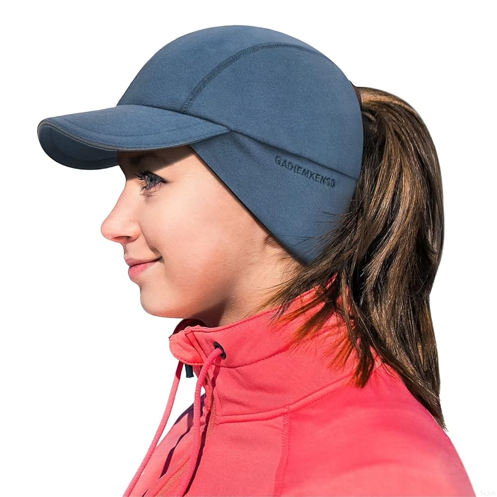 GADIEMKENSD Winter Reflective Fleece Ponytail Hat