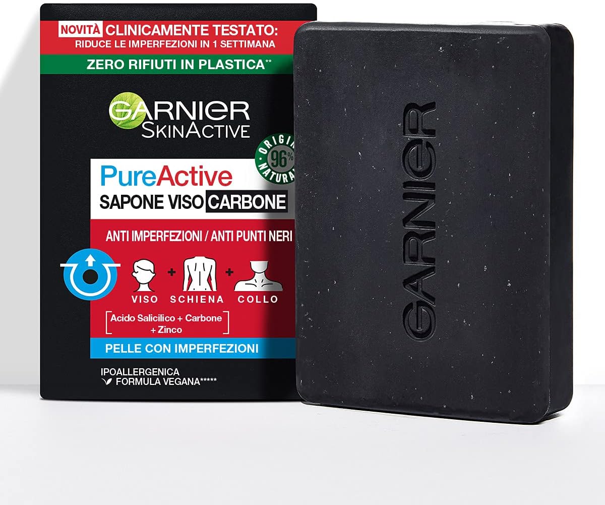 Garnier PureActive Charcoal Face and Body Soap, Vega...