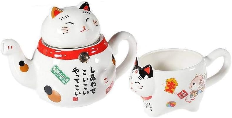 Lachineuse Japanese Maneki Neko Tea Set