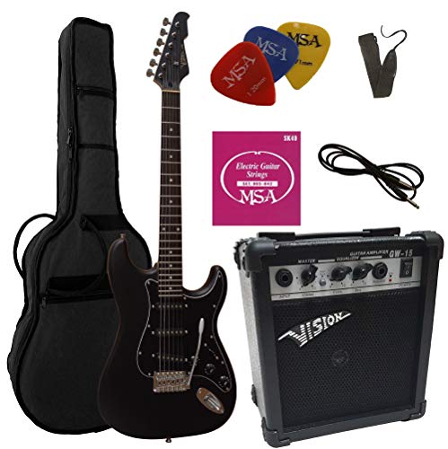 Matte Black Electric Guitar Set with 20...