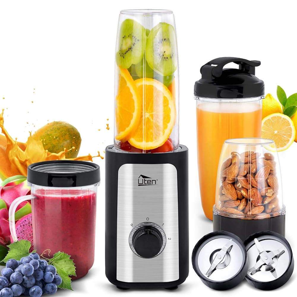 Mini 4-in-1 Blender Juicer by Uten, 380W, 2 Speeds