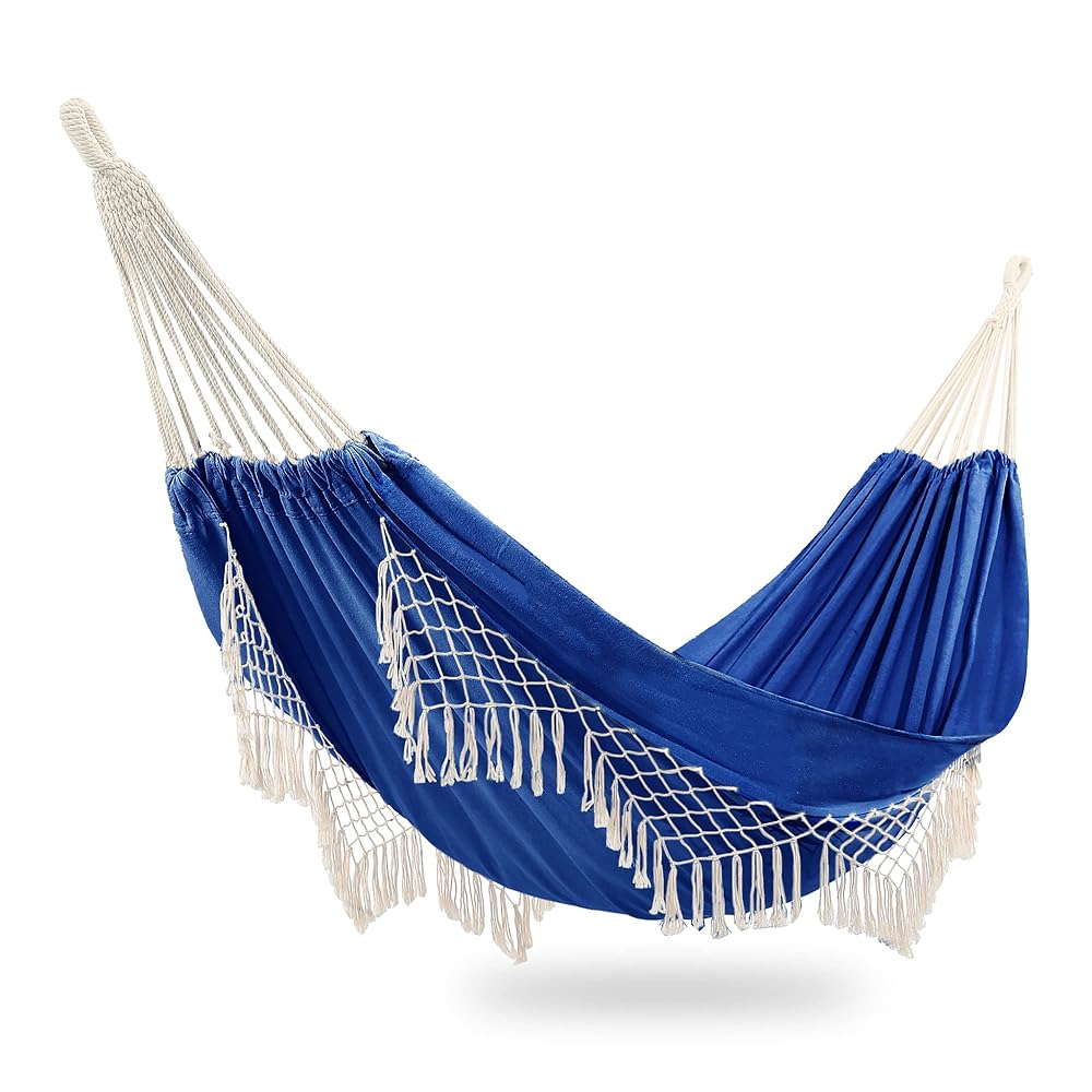 Outdoor Cotton Hammock with Tassels