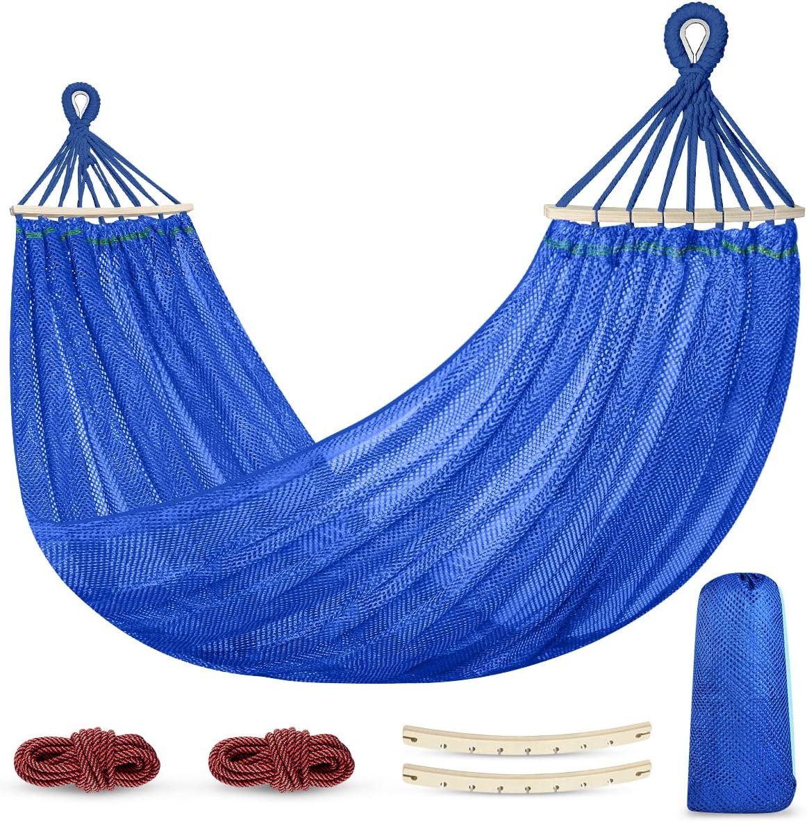 Outdoor Nylon Hammock with Antiroll Bar...