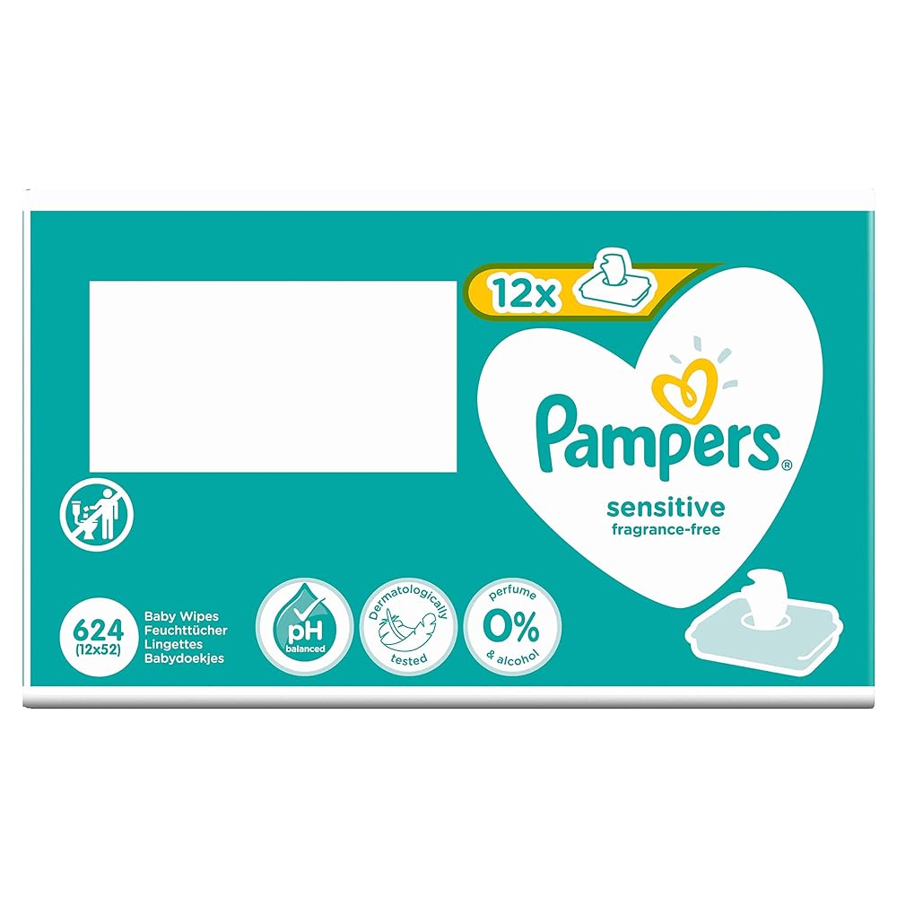 Pampers Sensitive Baby Wipes, 12 Packs