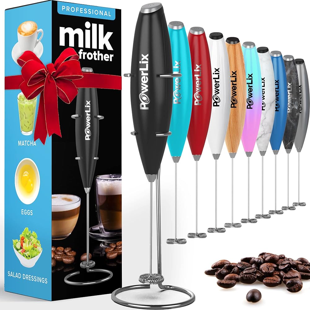 PowerLix Electric Milk Frother - Stainless Steel Mil...