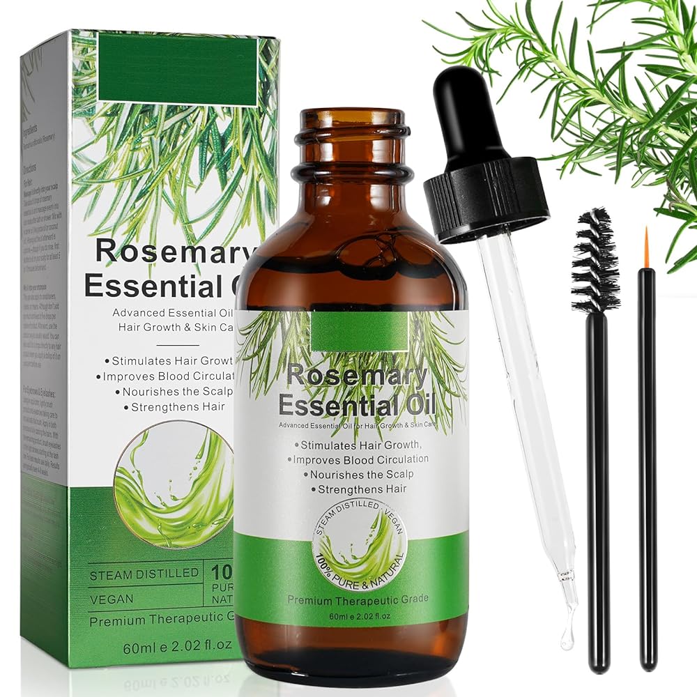 Pure Rosemary Essential Oil, 2.02fl.oz, Hair Growth ...