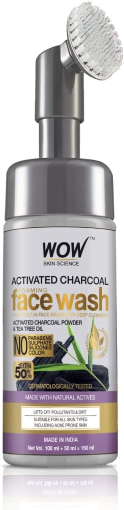 WOW Charcoal Foaming Face Wash with Bru...