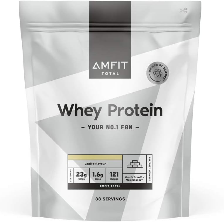 Amazon Brand - Amfit Vanilla Whey Protein Powder, 1kg