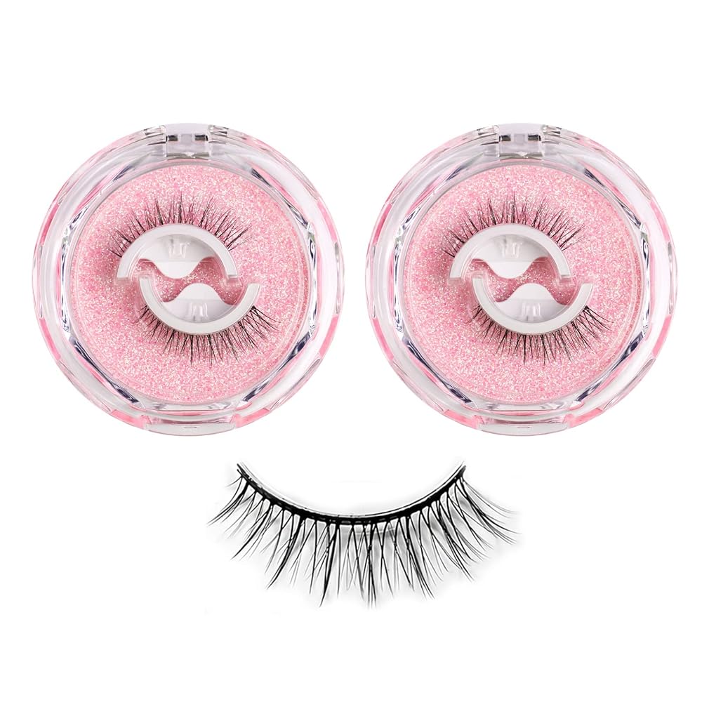 2 Pairs Reusable False Eyelashes - Natural, Waterpro...